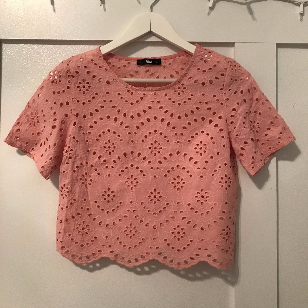 SHEIN Pink Crop Shirt